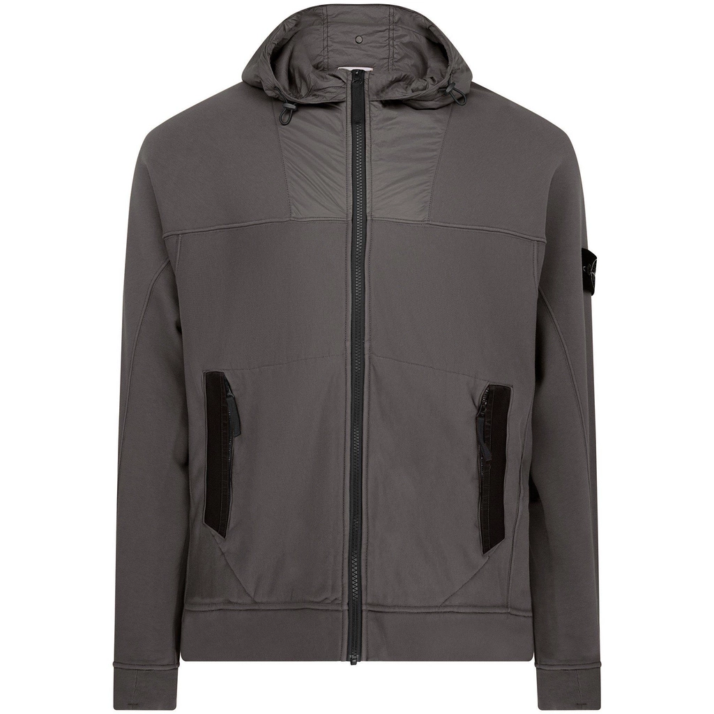 Stone Island Zip Compass Hoodie - Tortora V0092